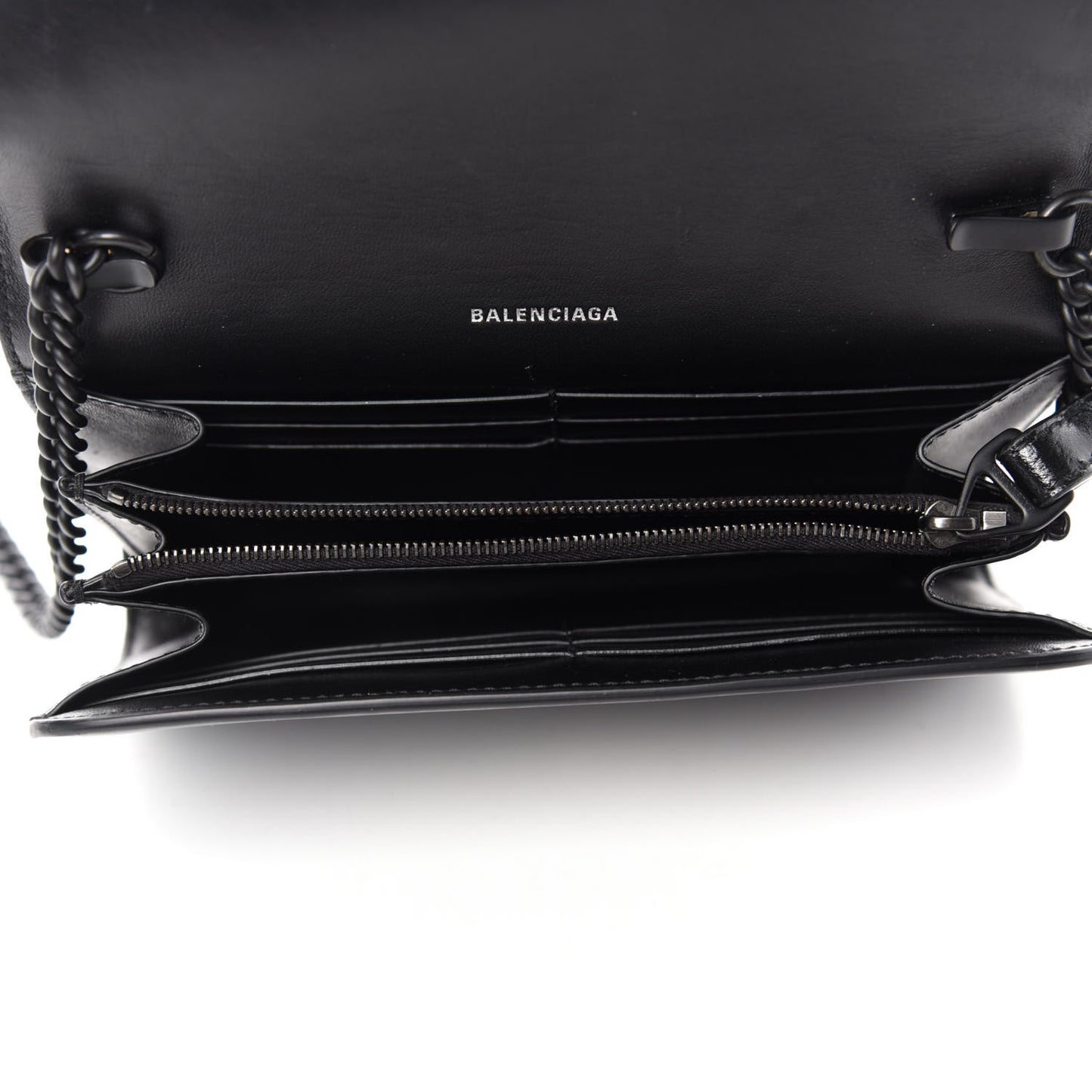 Smooth Calfskin B Continental Chain Bag Black