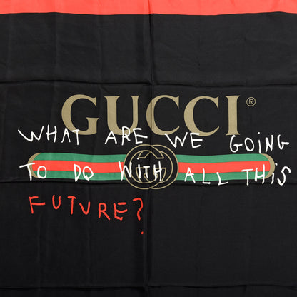 Gucci Silk Coco Capitan Logo Scarf Black 2 of 3