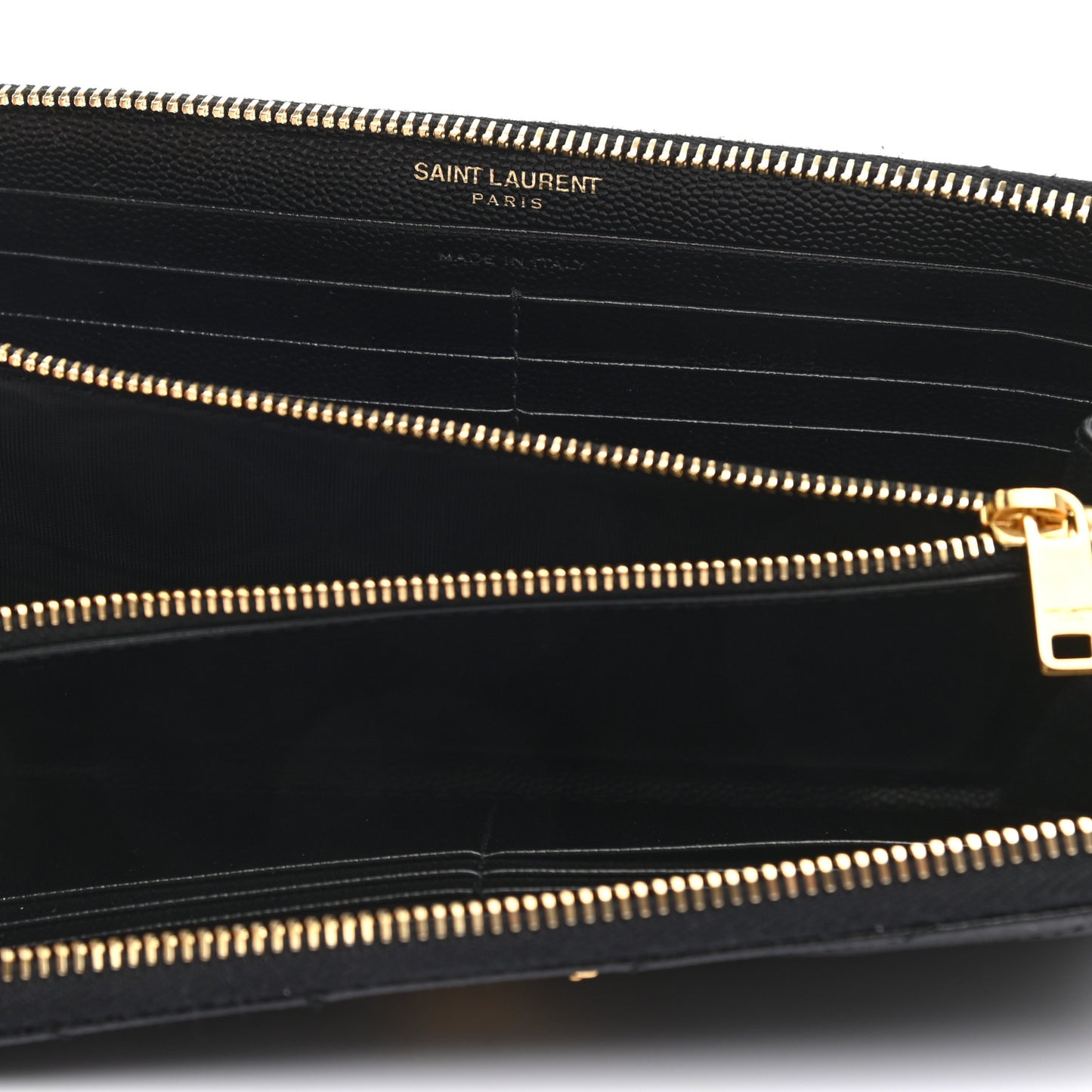 Grain De Poudre Matelasse Chevron Monogram Zip Around Wallet Black