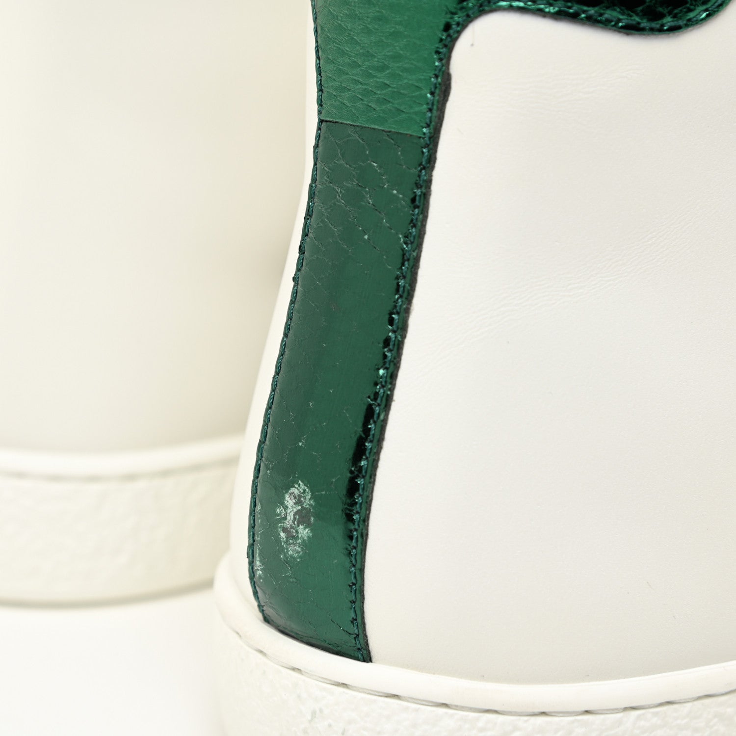 Gucci Calfskin Ayers Web Mens Dionysus High Top Sneakers 7 White 11 of 14