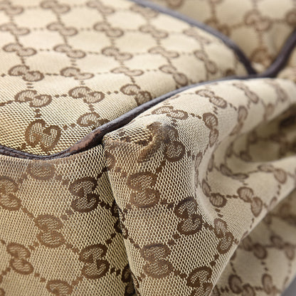 Gucci Monogram Natural Pigskin Large Diaper Bag Beige Ebony Cocoa Dark Chocolate 12 of 15