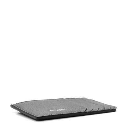 Saint Laurent Grained Calfskin 5 Fragments Zip Pouch Card Holder Black 4 of 8