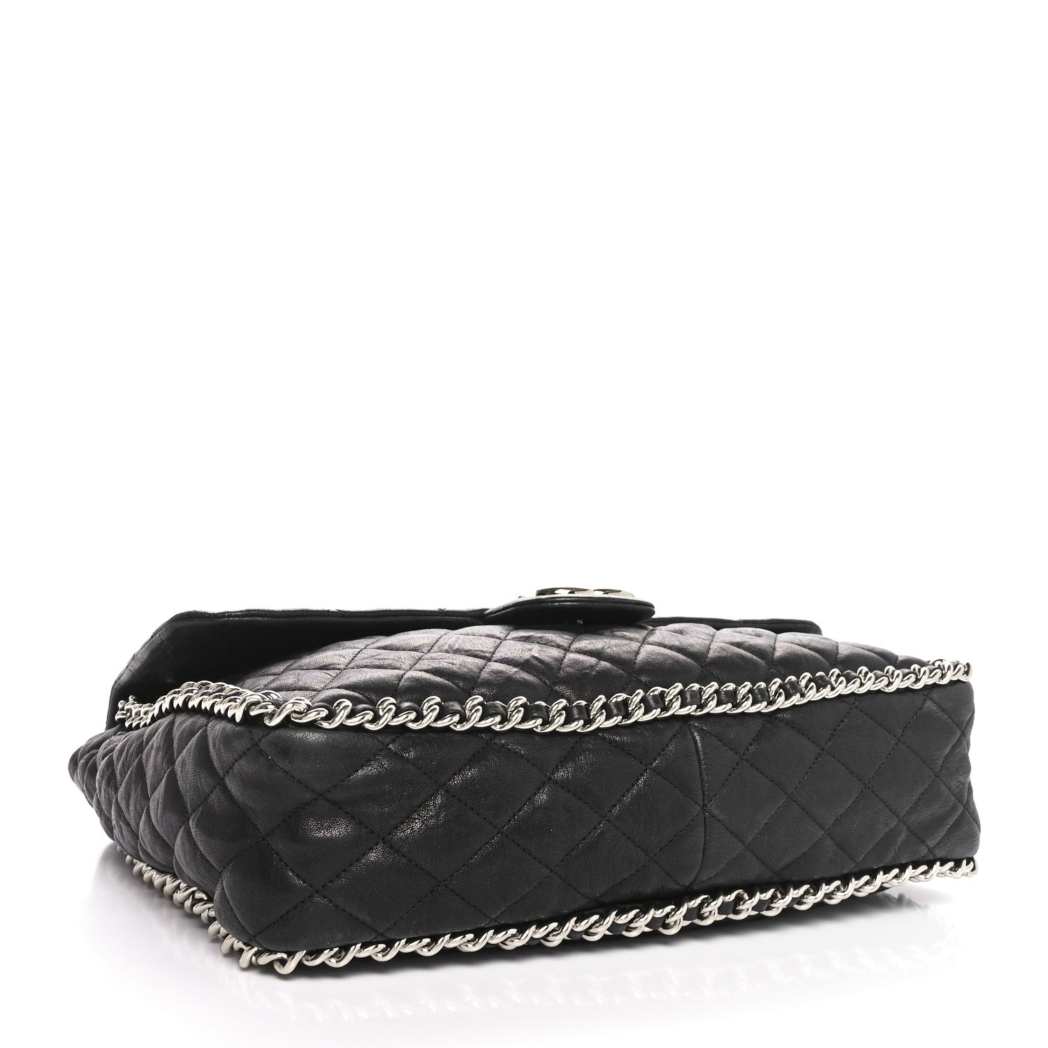 Chanel Washed Lambskin Quilted Maxi Chain Around Flap Black 4 of 10