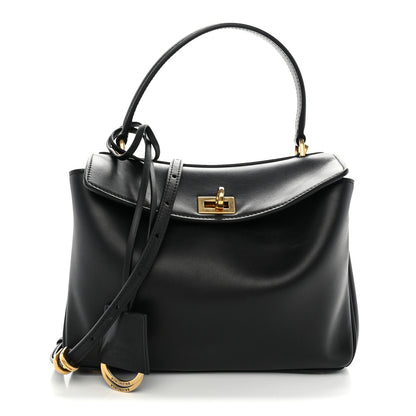 Balenciaga Natural Smooth Calfskin Mini Rodeo Top Handle Handbag Black 1 of 10