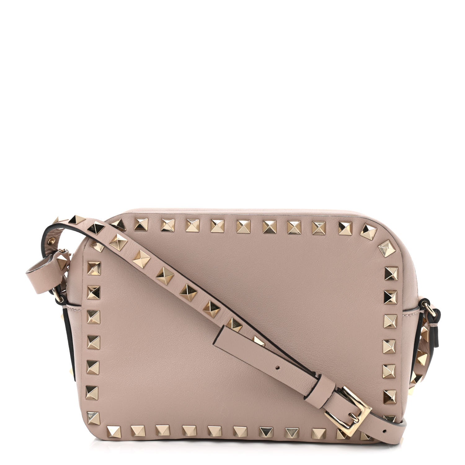 Valentino Garavani Calfskin Rockstud Camera Crossbody Bag Poudre 1 of 9