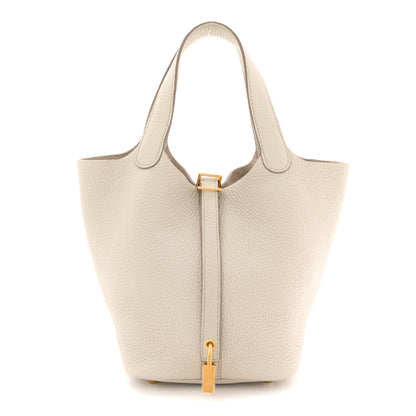 Hermes Taurillon Clemence Picotin Lock 18 PM Gris Perle 1 of 11