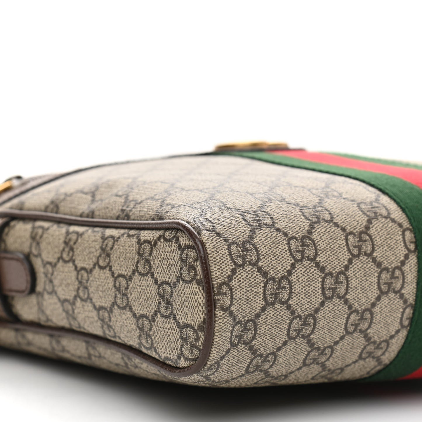 GG Supreme Monogram Web Medium Ophidia Messenger Bag Brown