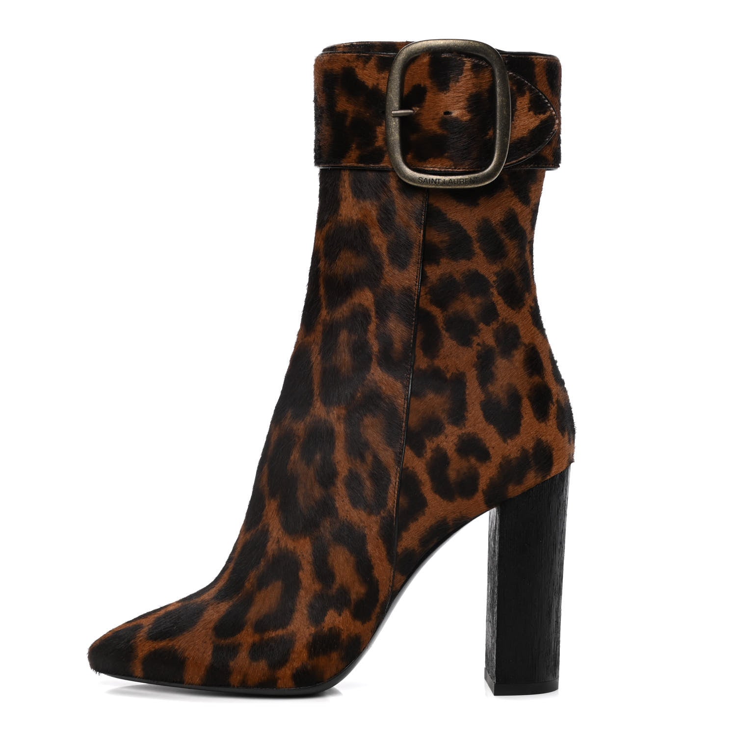Saint Laurent Pony Hair Joplin Buckle Booties 37.5 Naturale 1 of 15