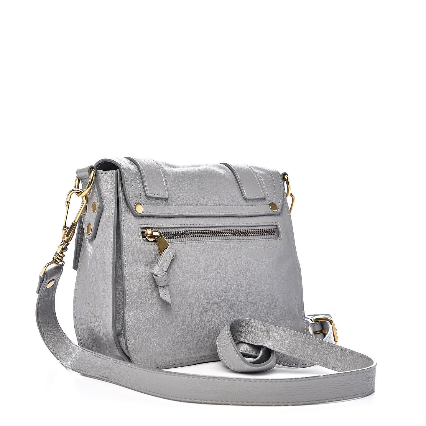 Lambskin PS1 Mini Pouch Messenger Concrete Grey