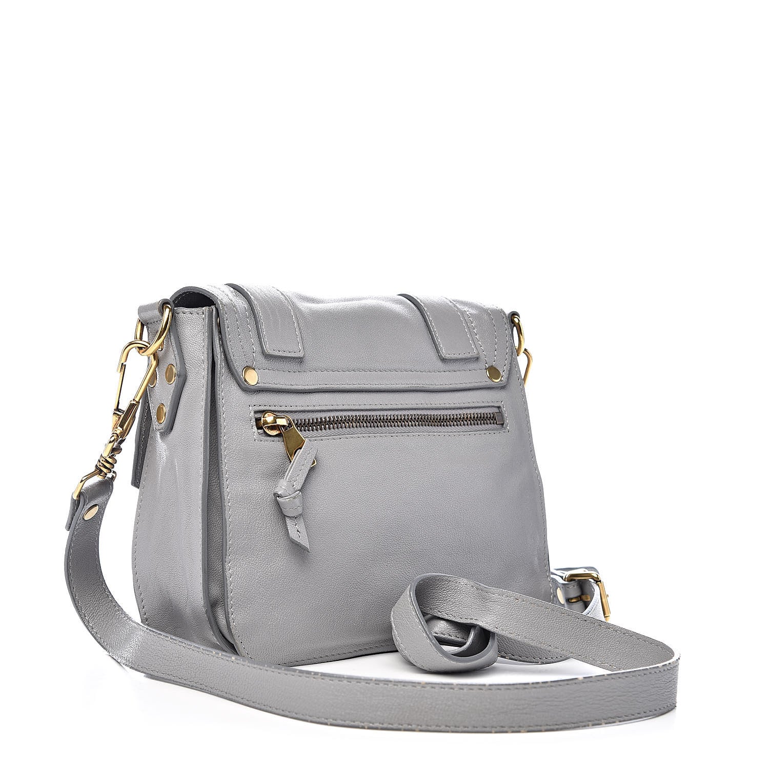 Proenza Schouler Lambskin PS1 Mini Pouch Messenger Concrete Grey 3 of 16