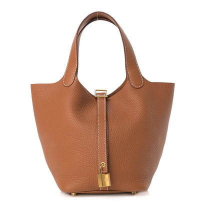 Hermes Taurillon Clemence Picotin Lock 18 PM Gold 1 of 8