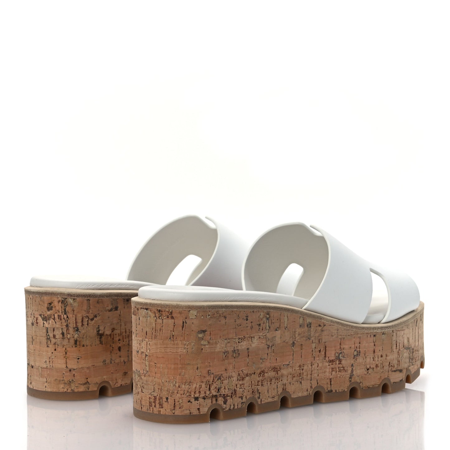 Calfskin Cork Eze 30 Sandals 36 White
