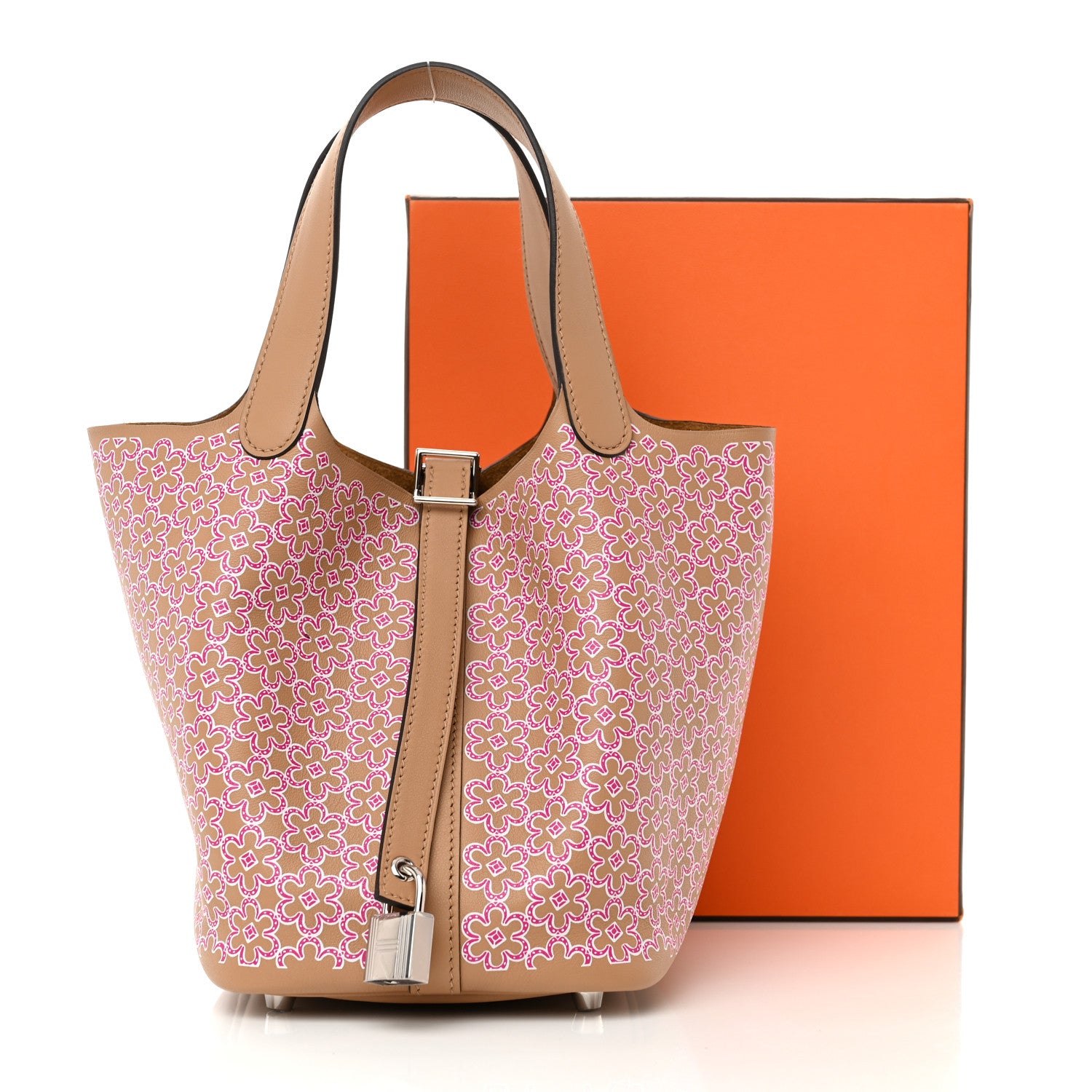 Hermes Swift Lucky Daisy Picotin Lock 18 PM Chai Rose White 11 of 11