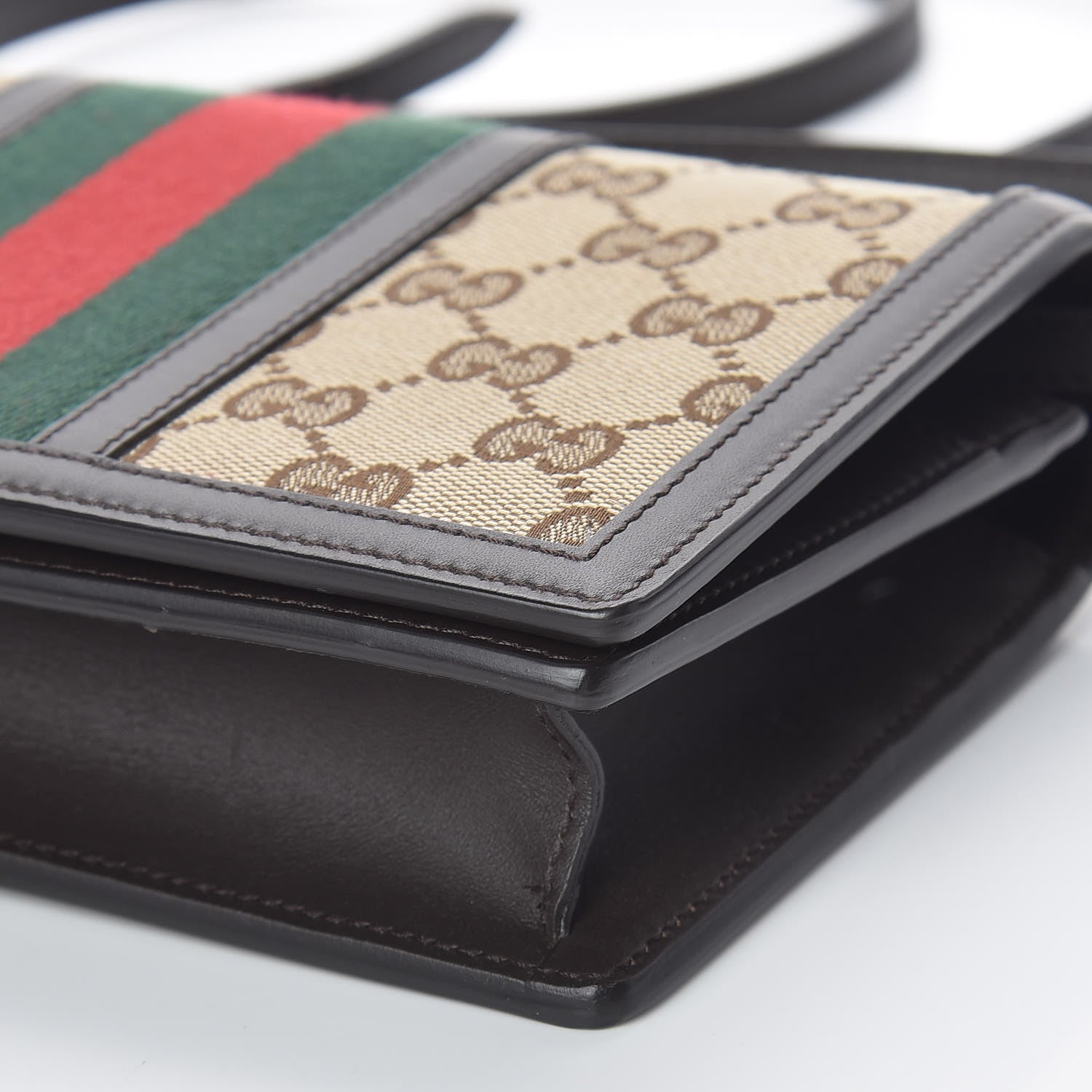 Gucci Monogram Web Strap Wallet Dark Brown 6 of 11