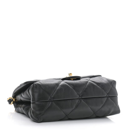 Chanel Lambskin Quilted Chain Top Handle Flap Black 3 of 9