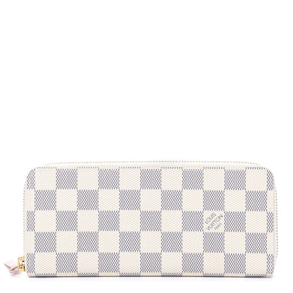 Louis Vuitton Damier Azur Clemence Wallet Rose Ballerine 1 of 7