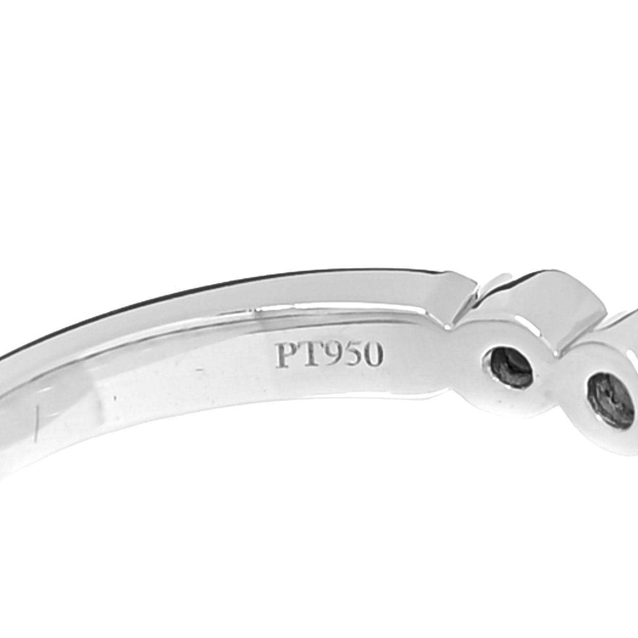 Platinum Diamond Jazz Graduated Band Ring 53 6.25