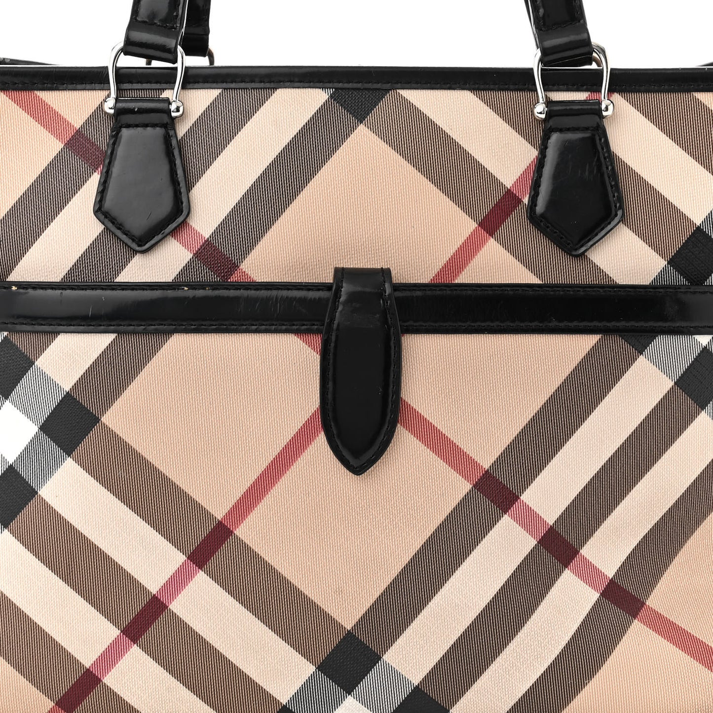 Patent Trim Nova Check Tote Black