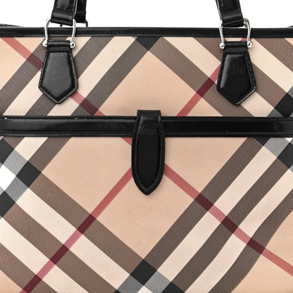 Burberry Patent Trim Nova Check Tote Black 10 of 22