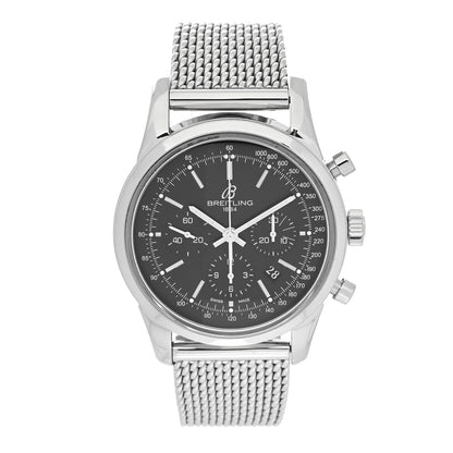 Breitling Stainless Steel 43mm Transocean Chronograph Automatic Watch Black AB0152 1 of 4