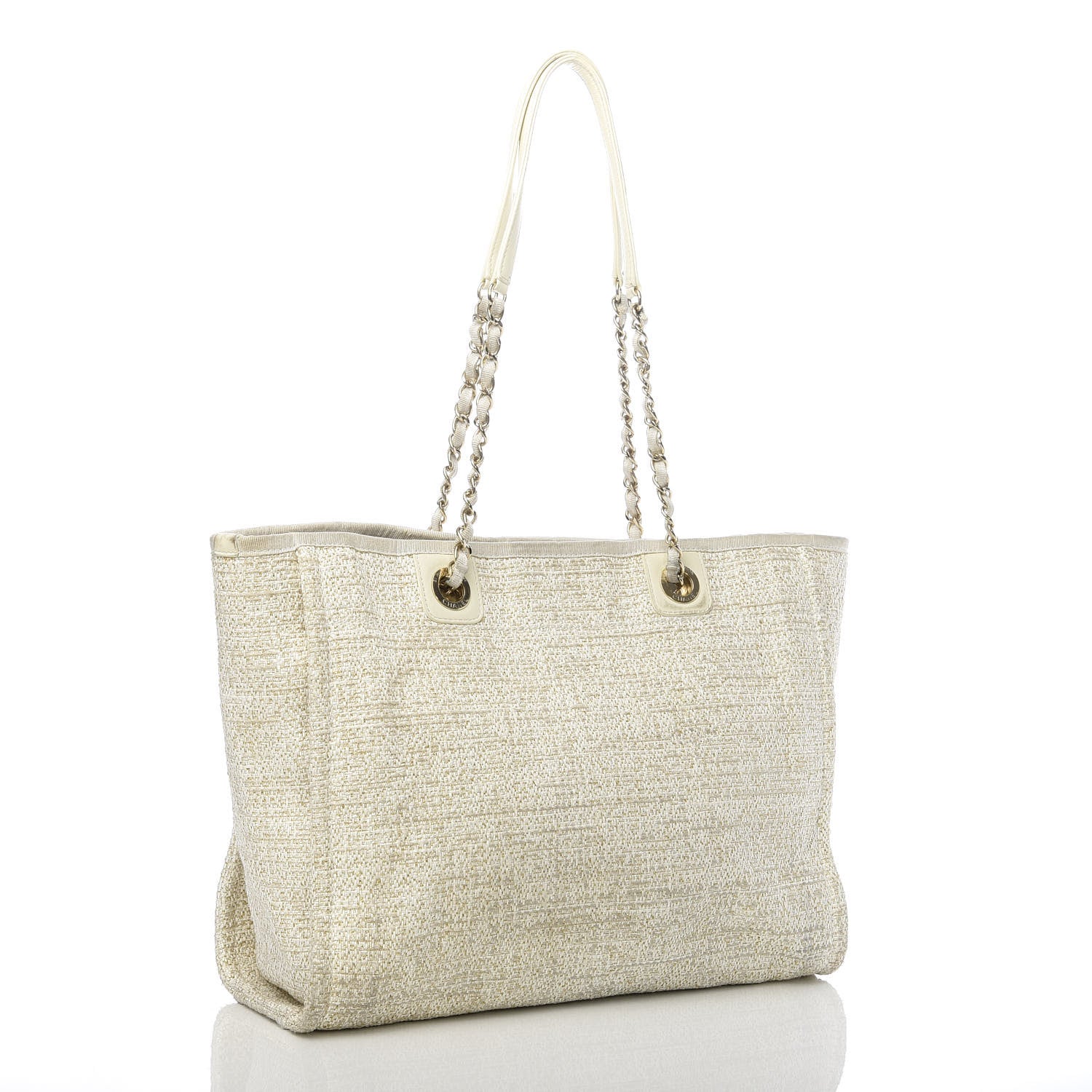Chanel Mixed Fibers Small Deauville Tote Light Beige 3 of 10