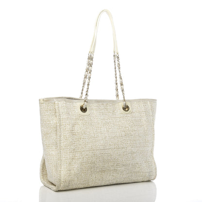 Chanel Mixed Fibers Small Deauville Tote Light Beige 3 of 10
