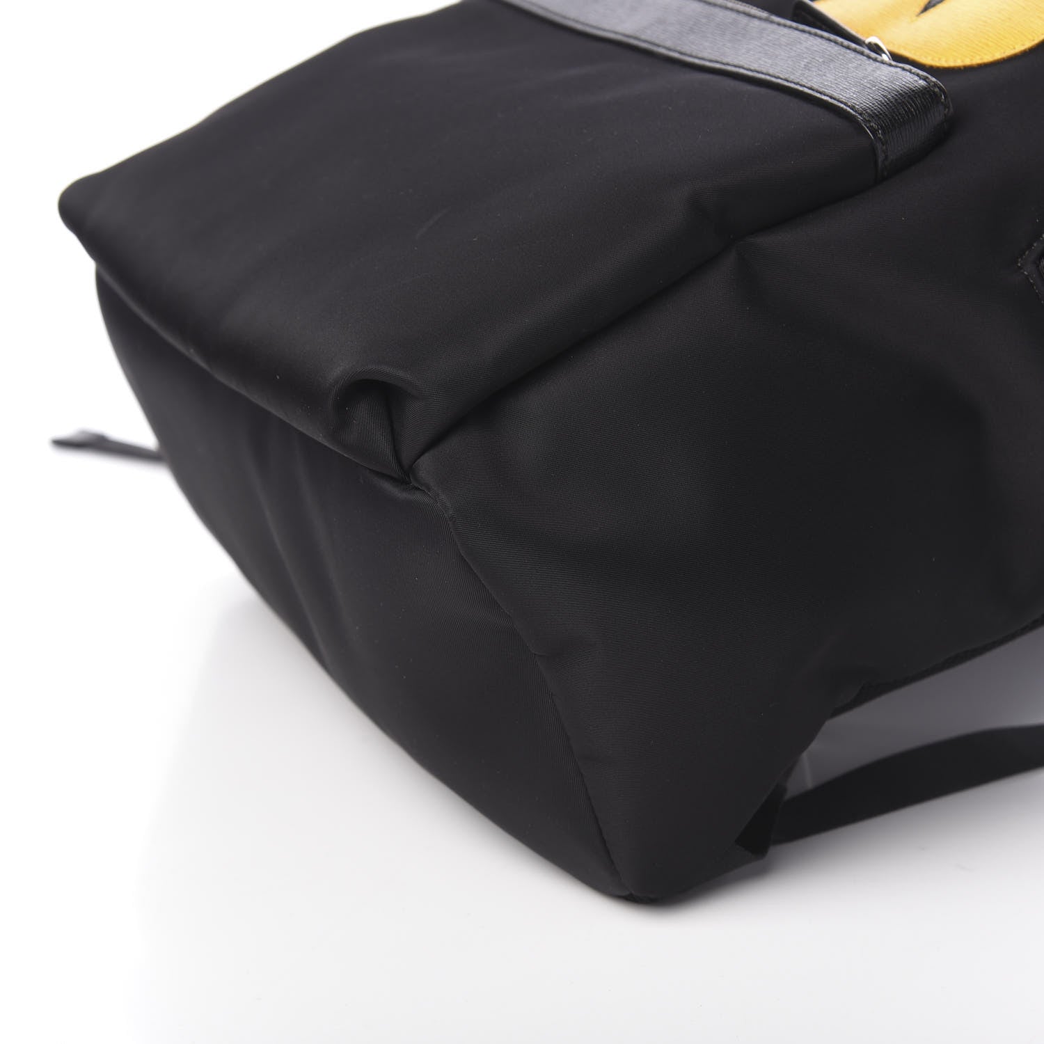 Fendi Nylon Vitello Elite Monster Eyes Rounded Backpack Black Yellow 9 of 9