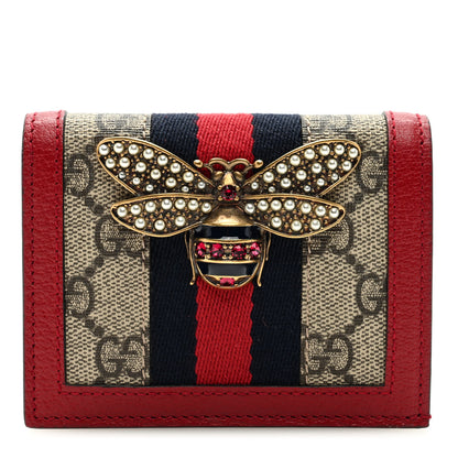 Gucci GG Supreme Monogram Queen Margaret Card Case Red 1 of 6