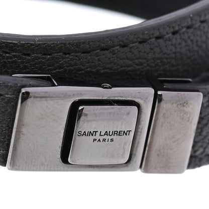 Saint Laurent Calfskin Adjustable Double Wrap Bracelet Brown 4 of 5