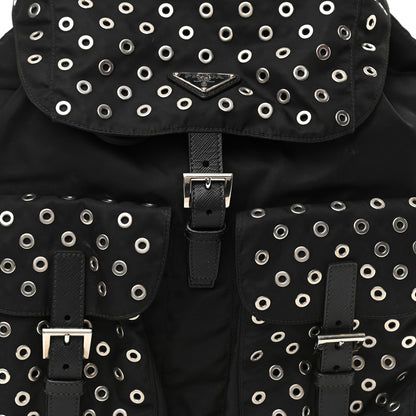 Prada Tessuto Nylon Grommet Backpack Black 6 of 8