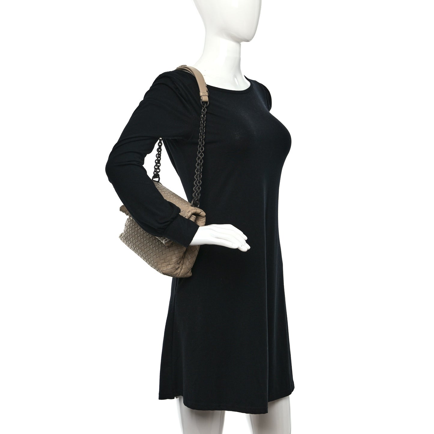 Nappa Intrecciato Small Olimpia Shoulder Bag Mink