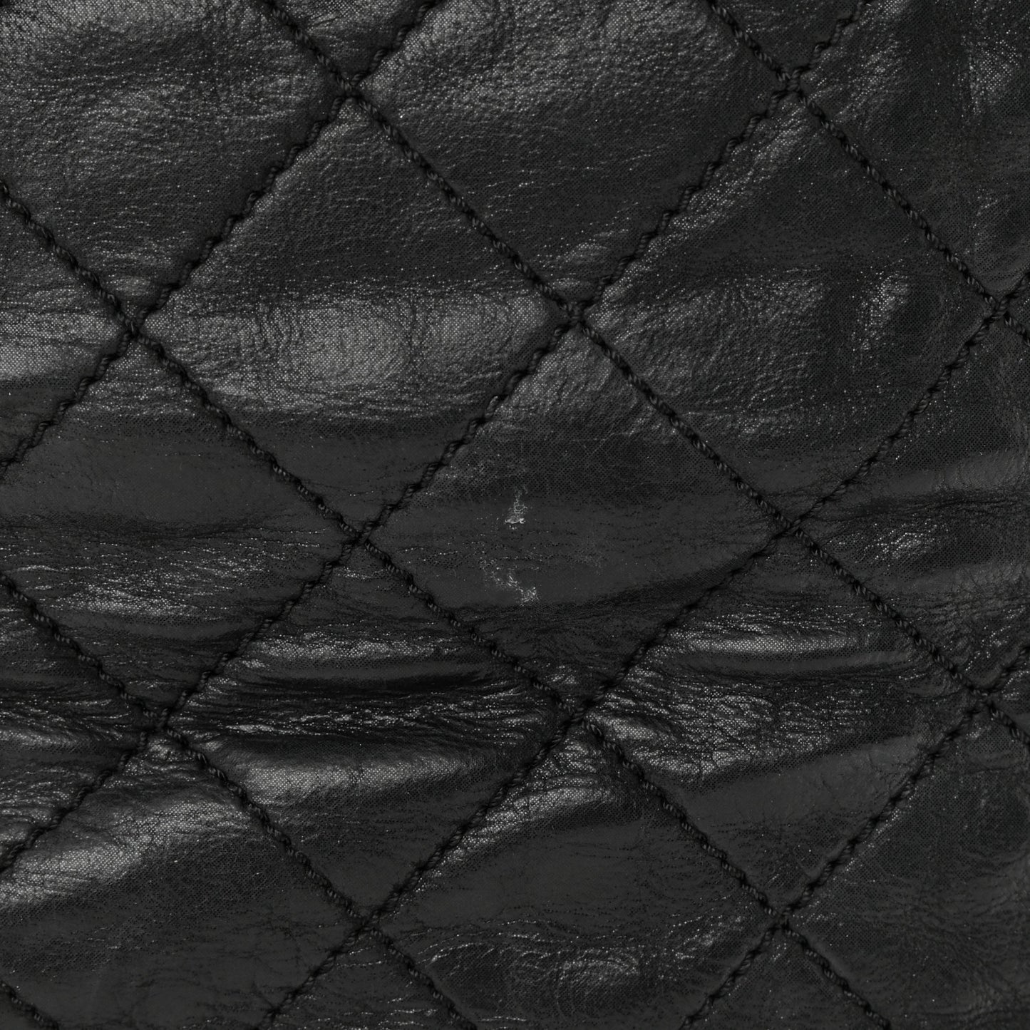 Iridescent Calfskin Quilted In The Mix Shopping Tote Black
