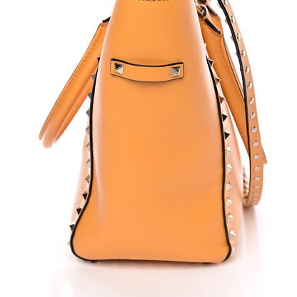 Valentino Garavani Vitello Rockstud Double Handle Tote Mandarin Sorbet 13 of 17