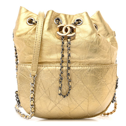 Chanel Metallic Aged Calfskin Quilted Small Gabrielle Bucket Gold 1 of 10