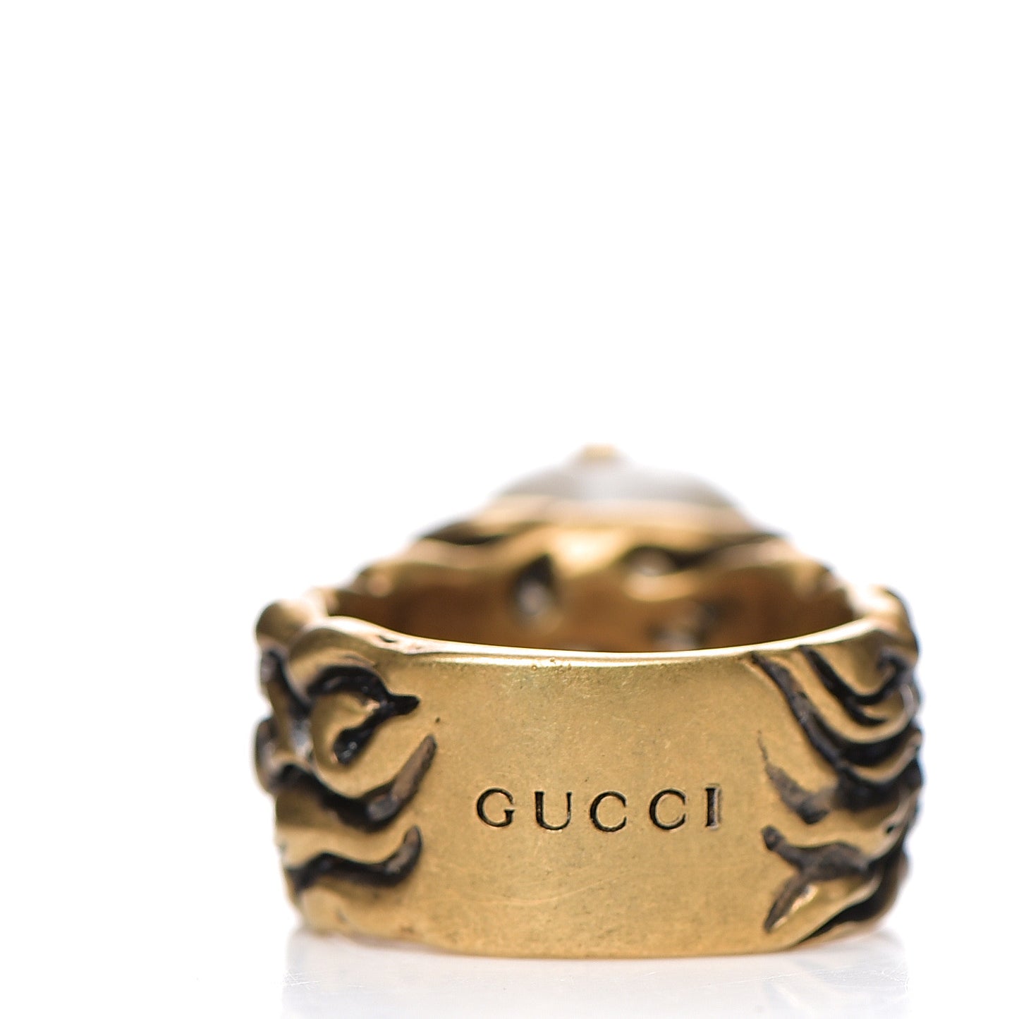 Metal Pearl Ring 15 55 Aged Gold