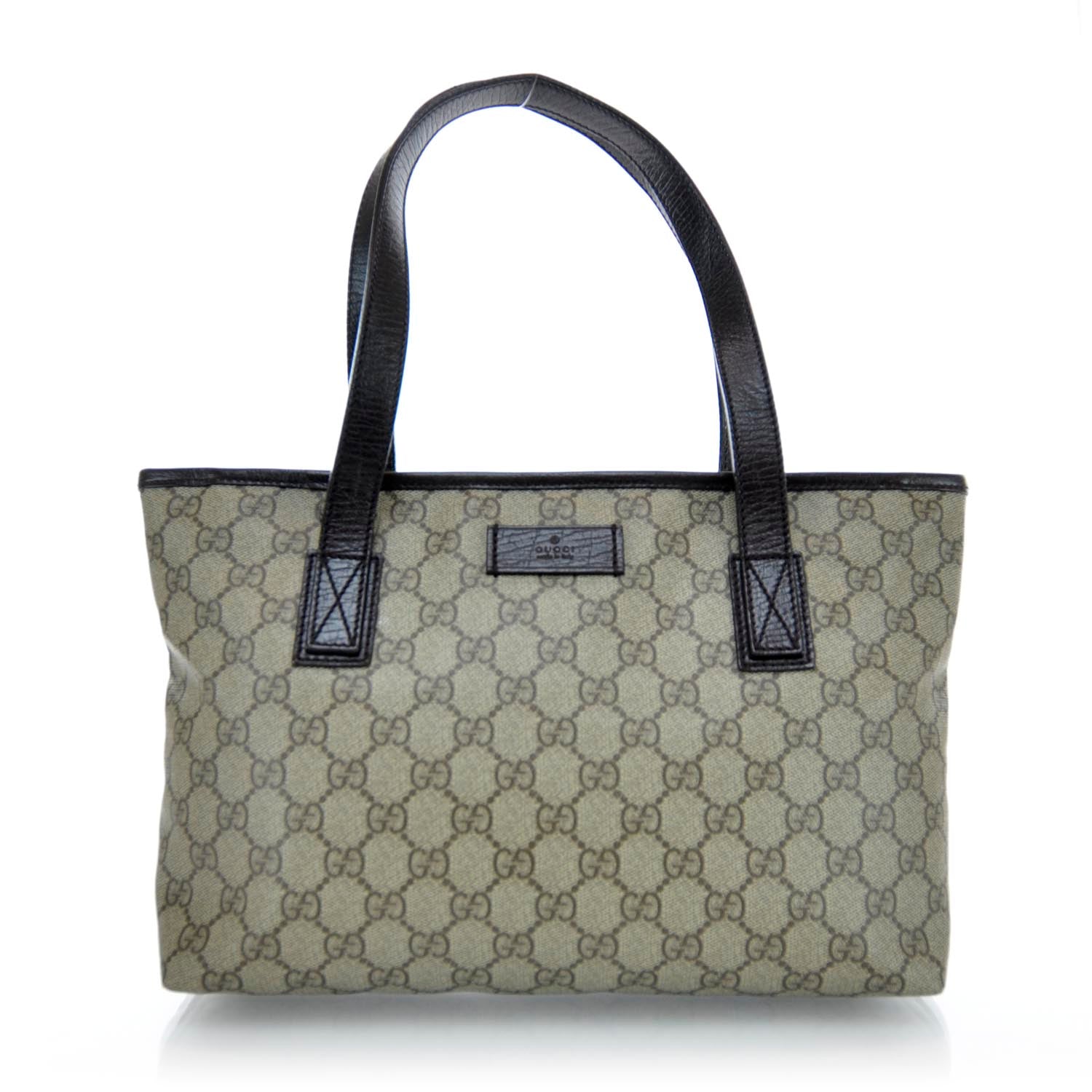 Gucci GG Supreme Monogram Small Zippered Shopping Tote Dark Brown 1 of 11
