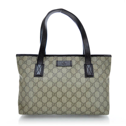 Gucci GG Supreme Monogram Small Zippered Shopping Tote Dark Brown 1 of 11
