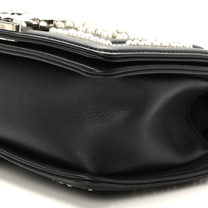 Chanel Calfskin Pearl Chevron Small Boy Flap Black 9 of 9