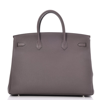 Hermes Togo Birkin 40 Etain 5 of 35