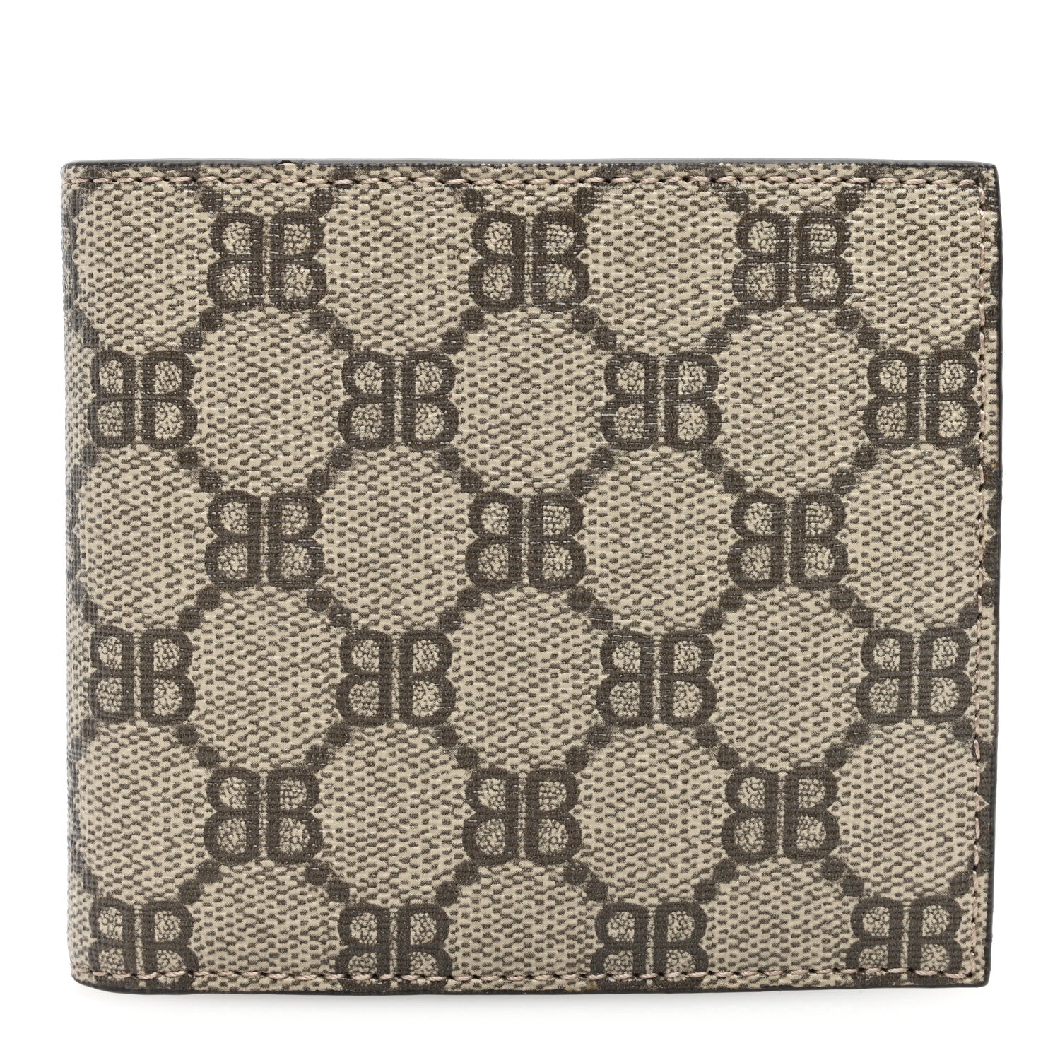 Gucci X BALENCIAGA BB Supreme Monogram Bi-Fold Wallet Beige Ebony 1 of 7
