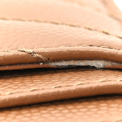 Saint Laurent Grain De Poudre Matelasse Chevron Monogram Credit Card Case Natural Dark 9 of 10