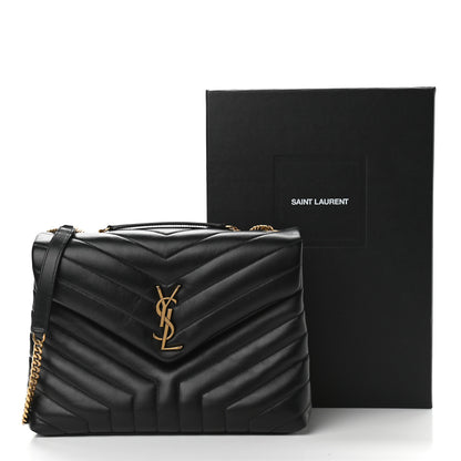 Saint Laurent Calfskin Y Quilted Monogram Medium Loulou Chain Satchel Black 11 of 11