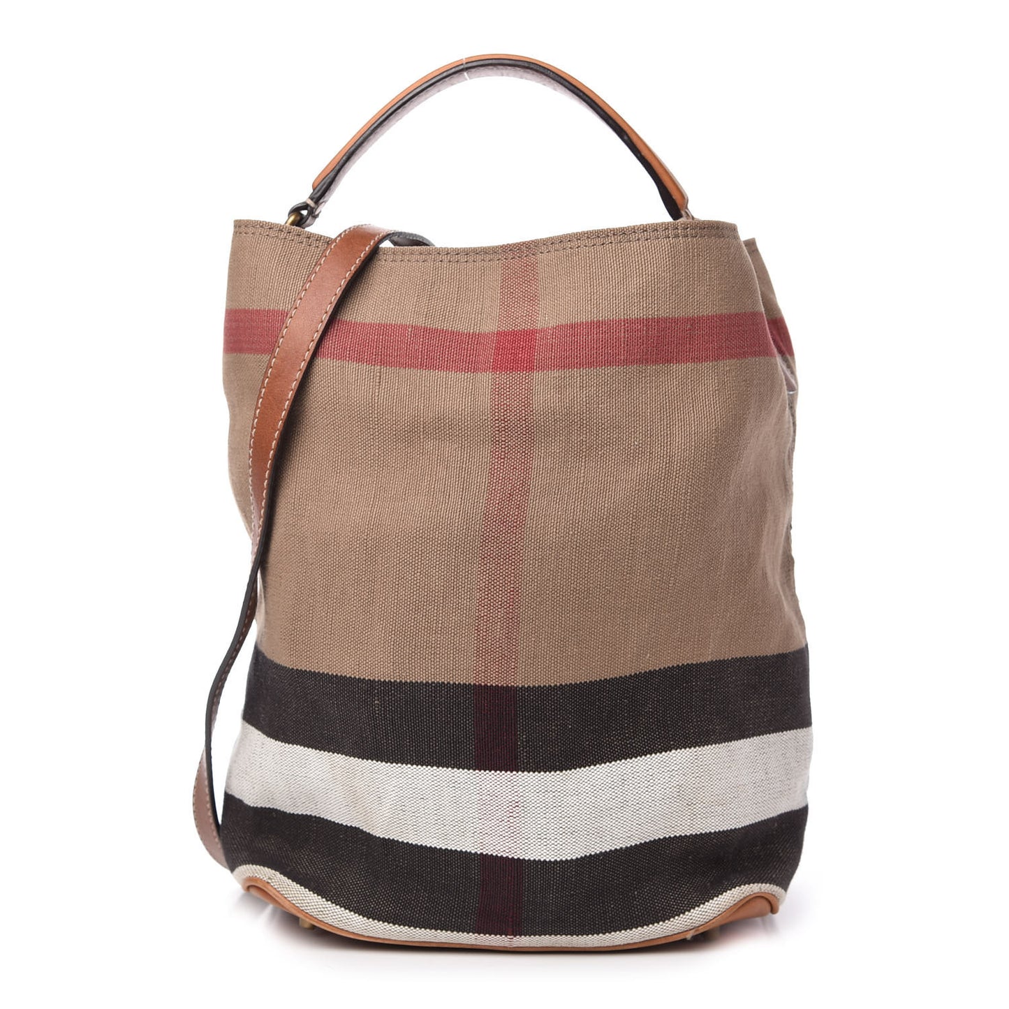 Canvas Mega Check Medium Ashby Hobo Saddle Brown