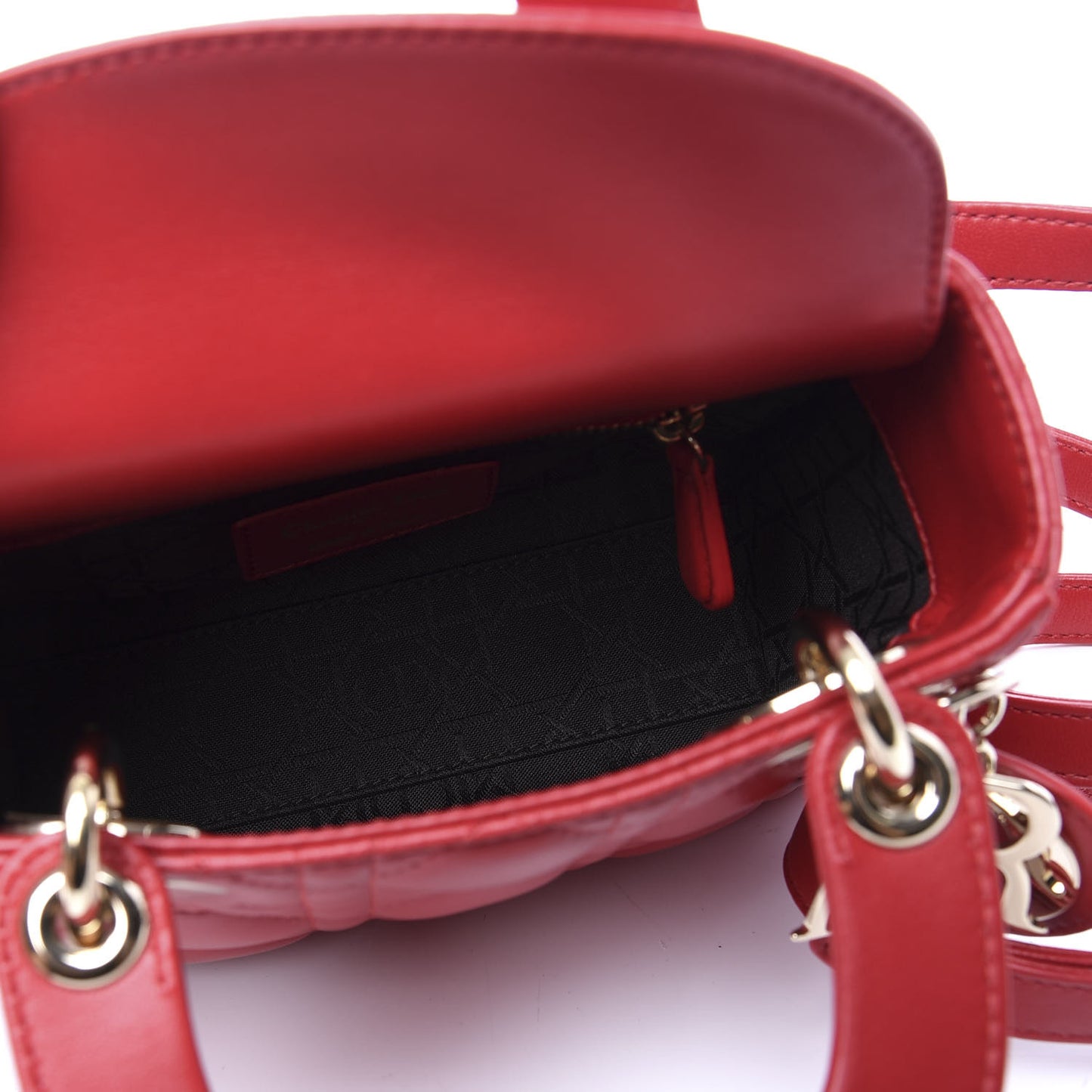 Lambskin Cannage Mini Lady Dior Red