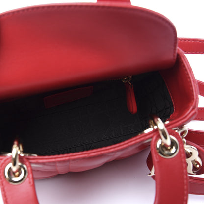 Christian Dior Lambskin Cannage Mini Lady Dior Red 4 of 9