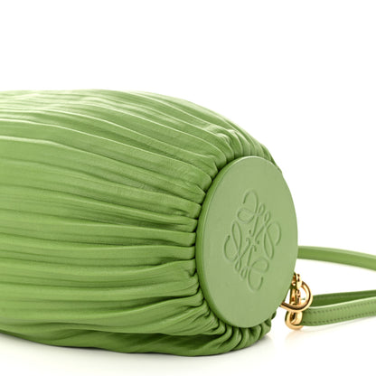 Loewe Lambskin Pleated Bracelet Pouch Shoulder Bag Spring Green 9 of 9