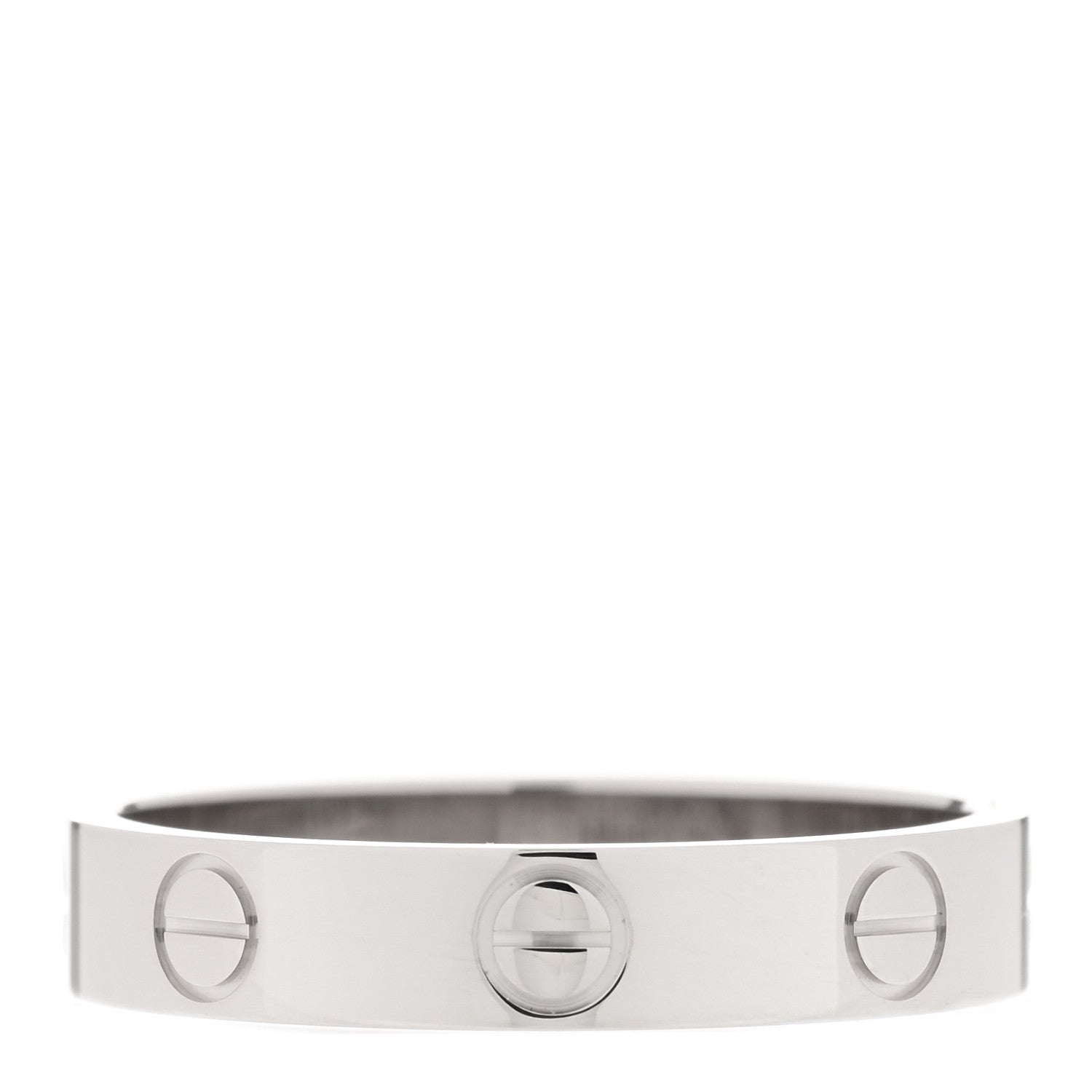 Cartier 18K White Gold 3.5mm LOVE Wedding Band Ring 53 6.5 3 of 5