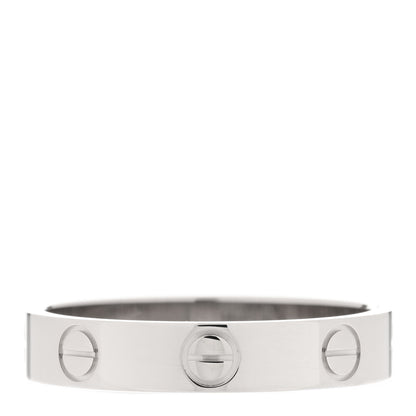 Cartier 18K White Gold 3.5mm LOVE Wedding Band Ring 53 6.5 3 of 5