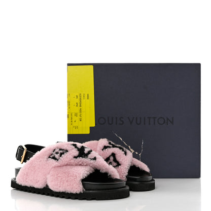 Louis Vuitton Shearling Paseo Sandals 40 Pink 8 of 8
