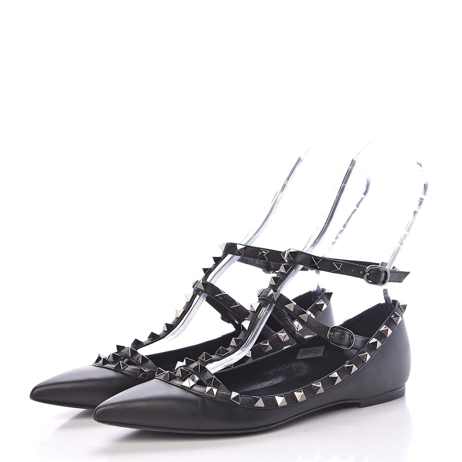 Valentino Garavani Nappa Rockstud Cage Ballerina Flats 38 Black 3 of 12